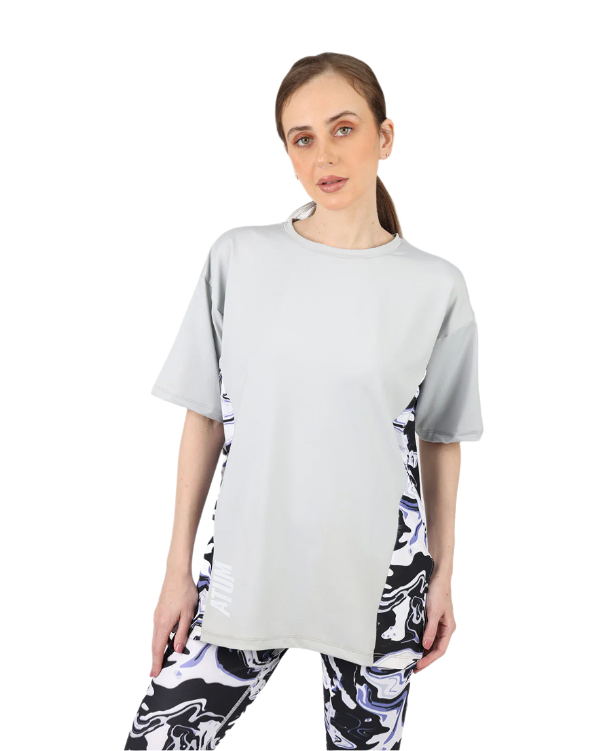 Women's Oversized Gray T-Shirt-Atum -42047348