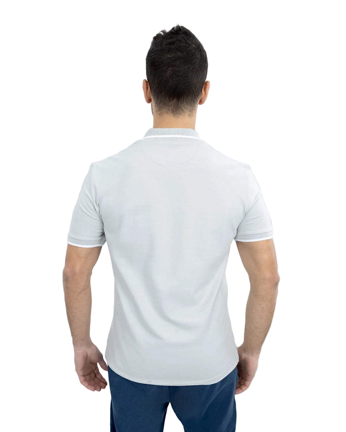 Men's Gray Polo Shirt-Atum -64526868