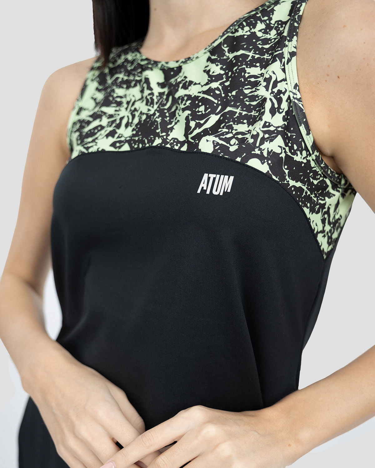 Printed Black Tank Top-Atum -8122179