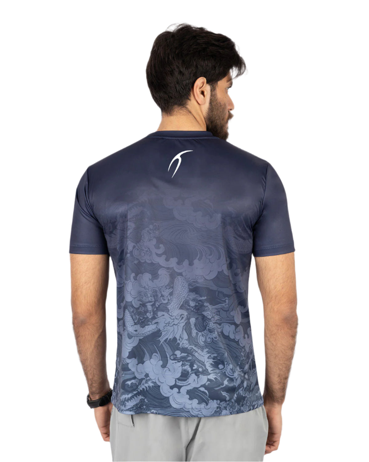 Round Printed Navy T-Shirt-Atum -54949330