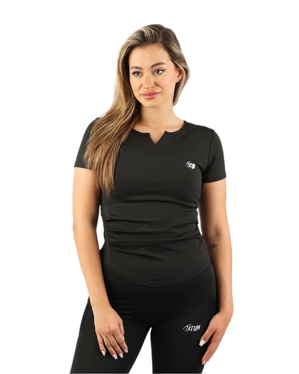 Aeroflex Women's Black T-Shirt-Atum -66799573