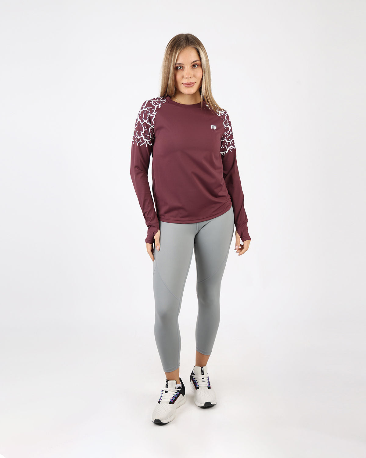 Graphic Long-Sleeve Burgundy T-Shirt-Atum -84314511