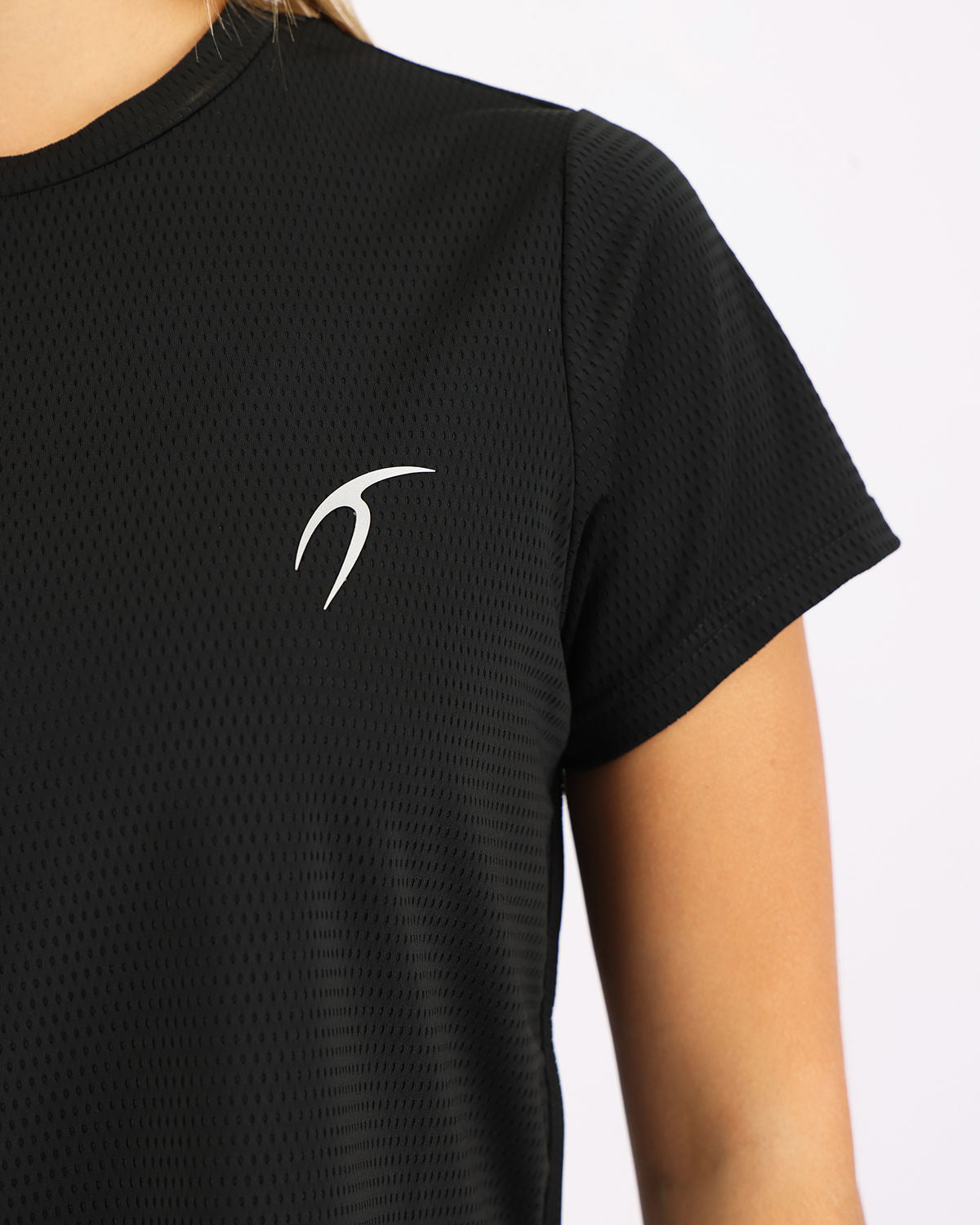 Short-Sleeve Breathable Black Top-Atum -46631159
