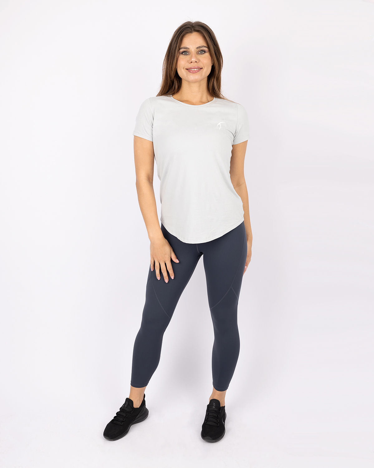 Basic Short Sleeves Gray T-Shirt-Atum -64392600