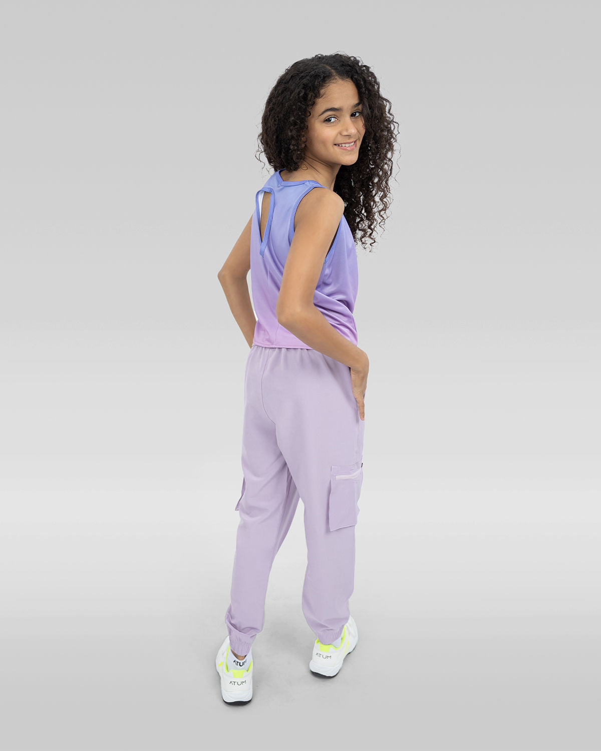 Girls Plain Purple Tank Top-Atum -42256854