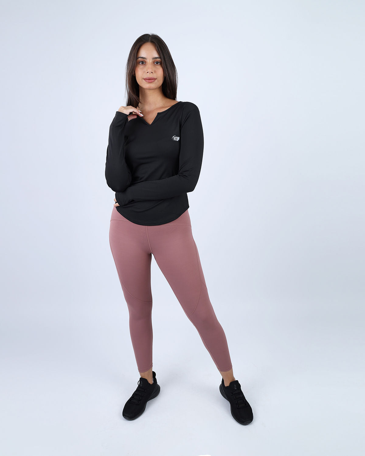 Elegance Women's Black Long-Sleeve Top-Atum -69409678