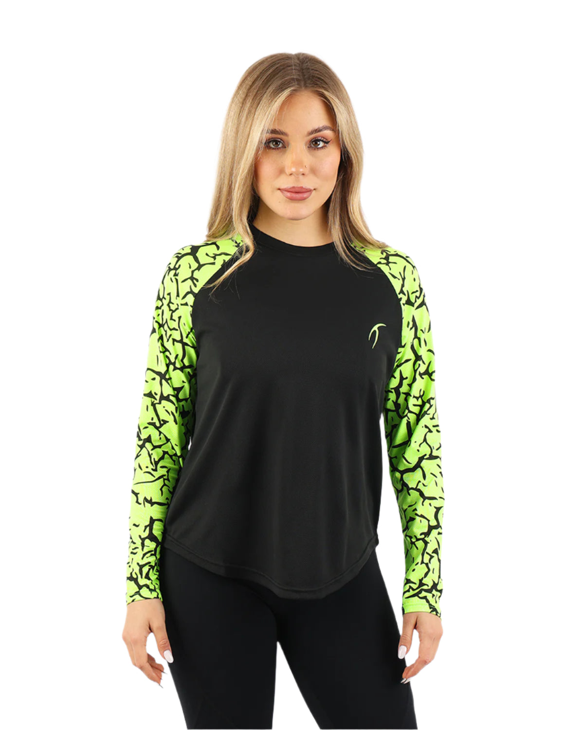 Crew Neck Long Sleeve Green Top-Atum -16461633