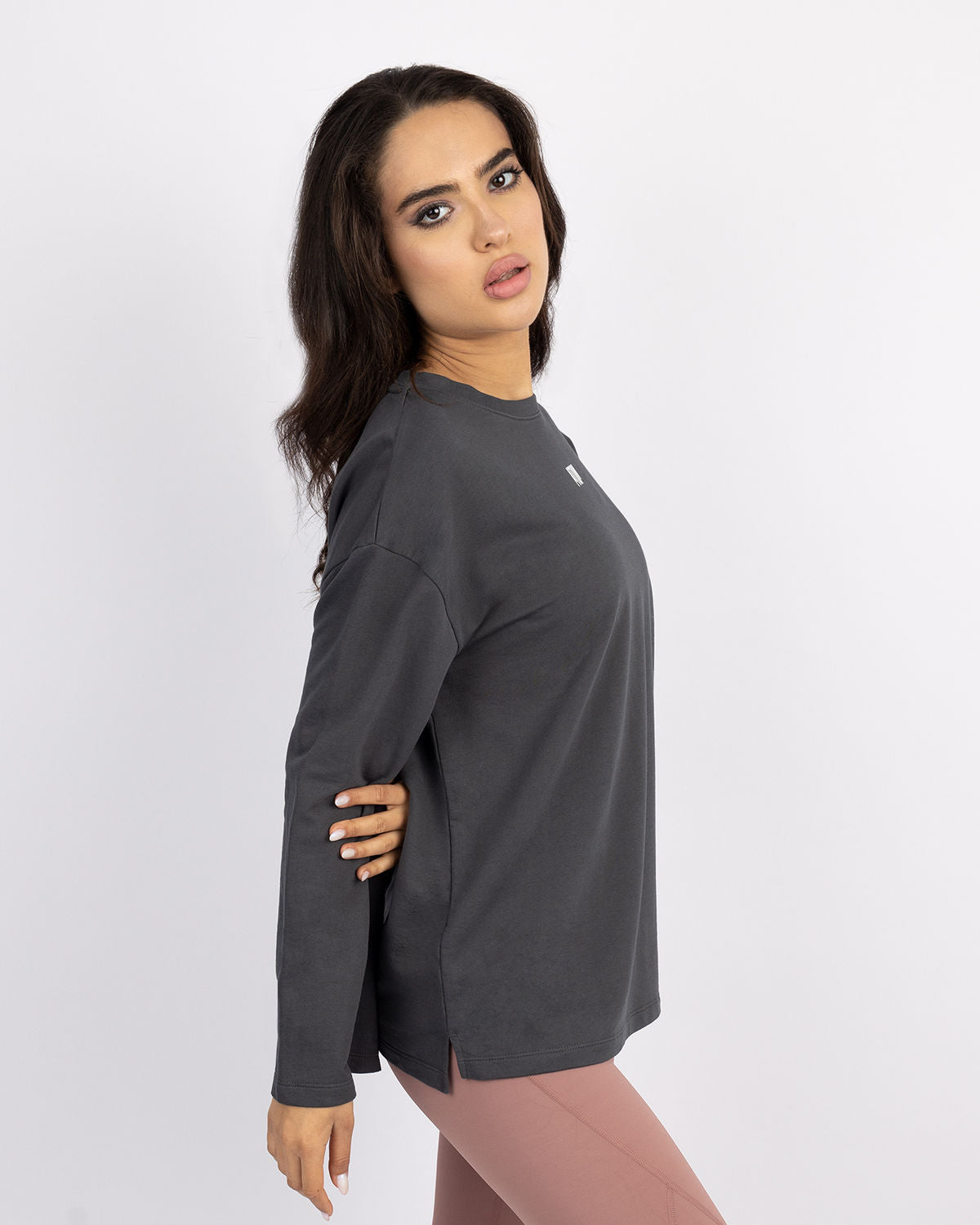 Elegance Oversize Gray T-Shirt-Atum -70484162