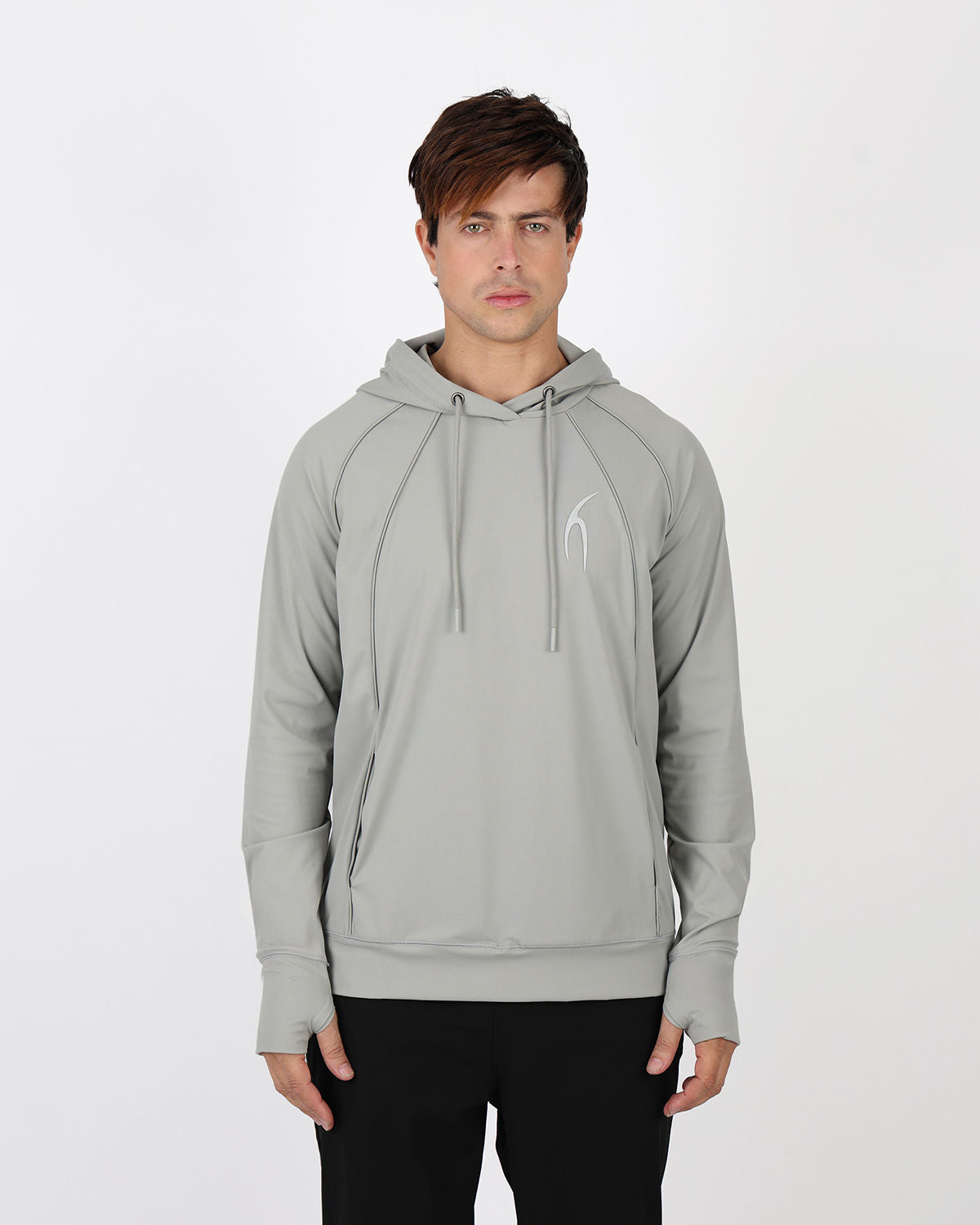 Long-Sleeve Training Gray Hoodie-Atum -14550411