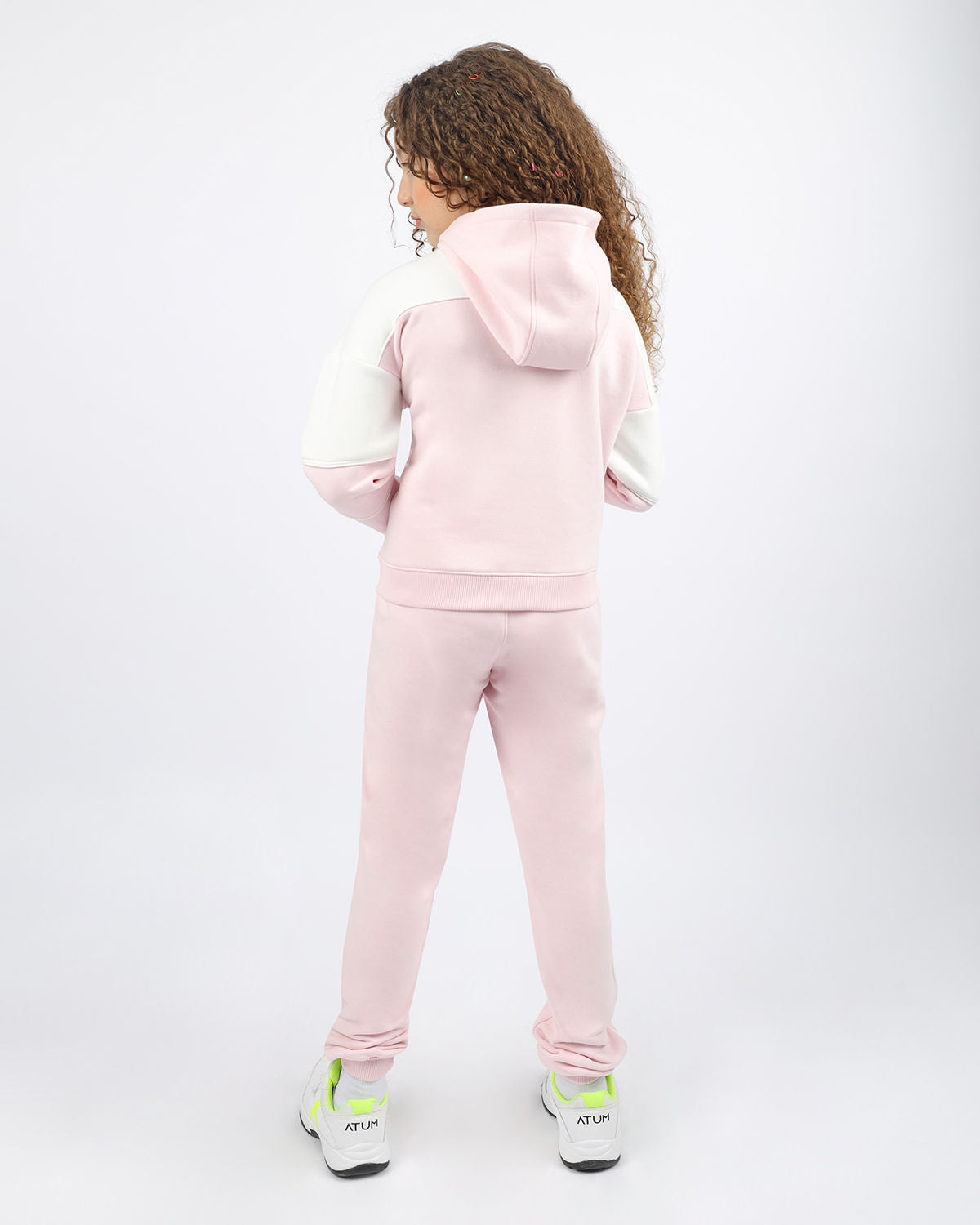 Girl's Quarter Pink Zip Hoodie-Atum -66092299