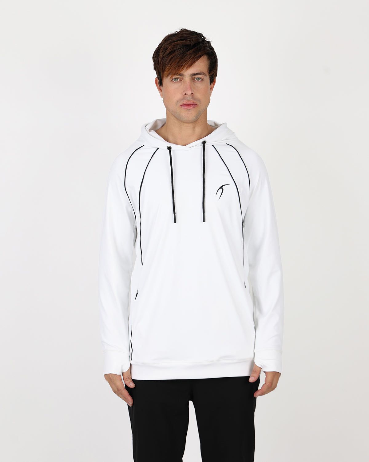 Long-Sleeve Training White Hoodie-Atum -7856915