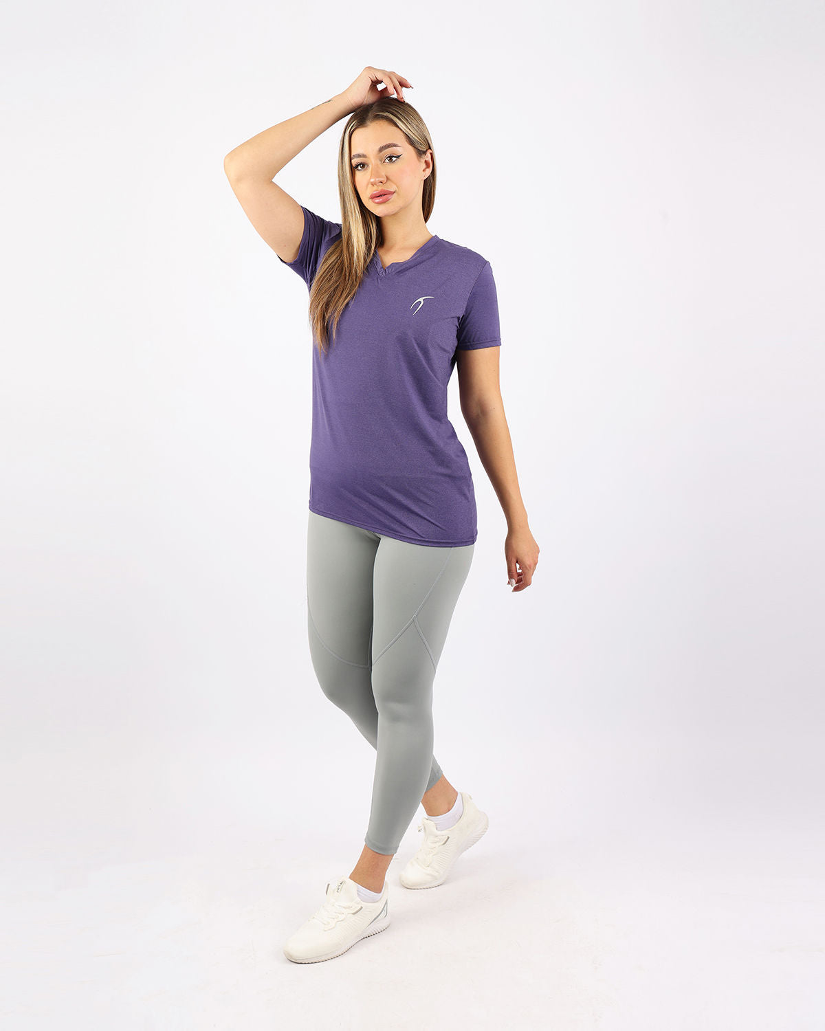 V Neck Training Purple Top-Atum -8919513