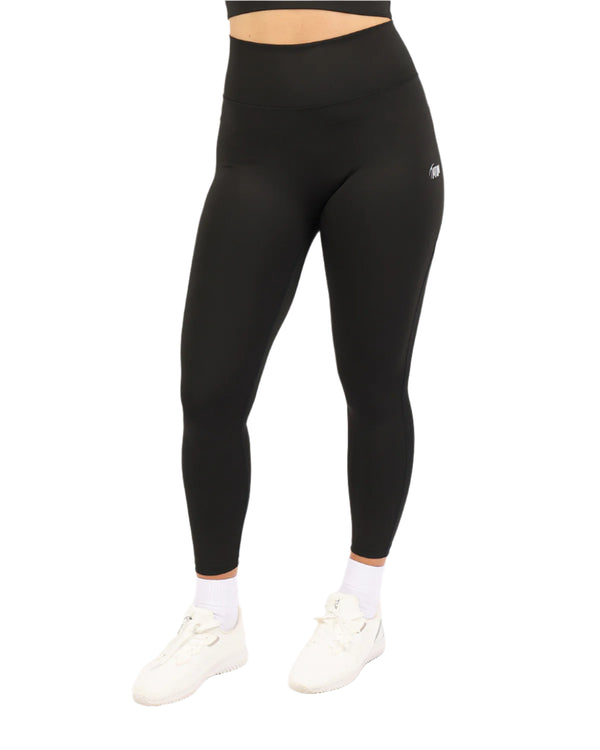 Curve Accent High-Rise Black Leggings-Atum -12577628