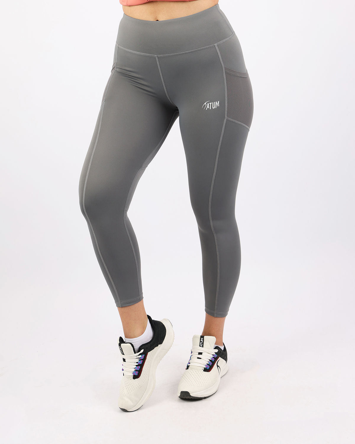 Pocket Flex Capri Gray Leggings-Atum -62802050