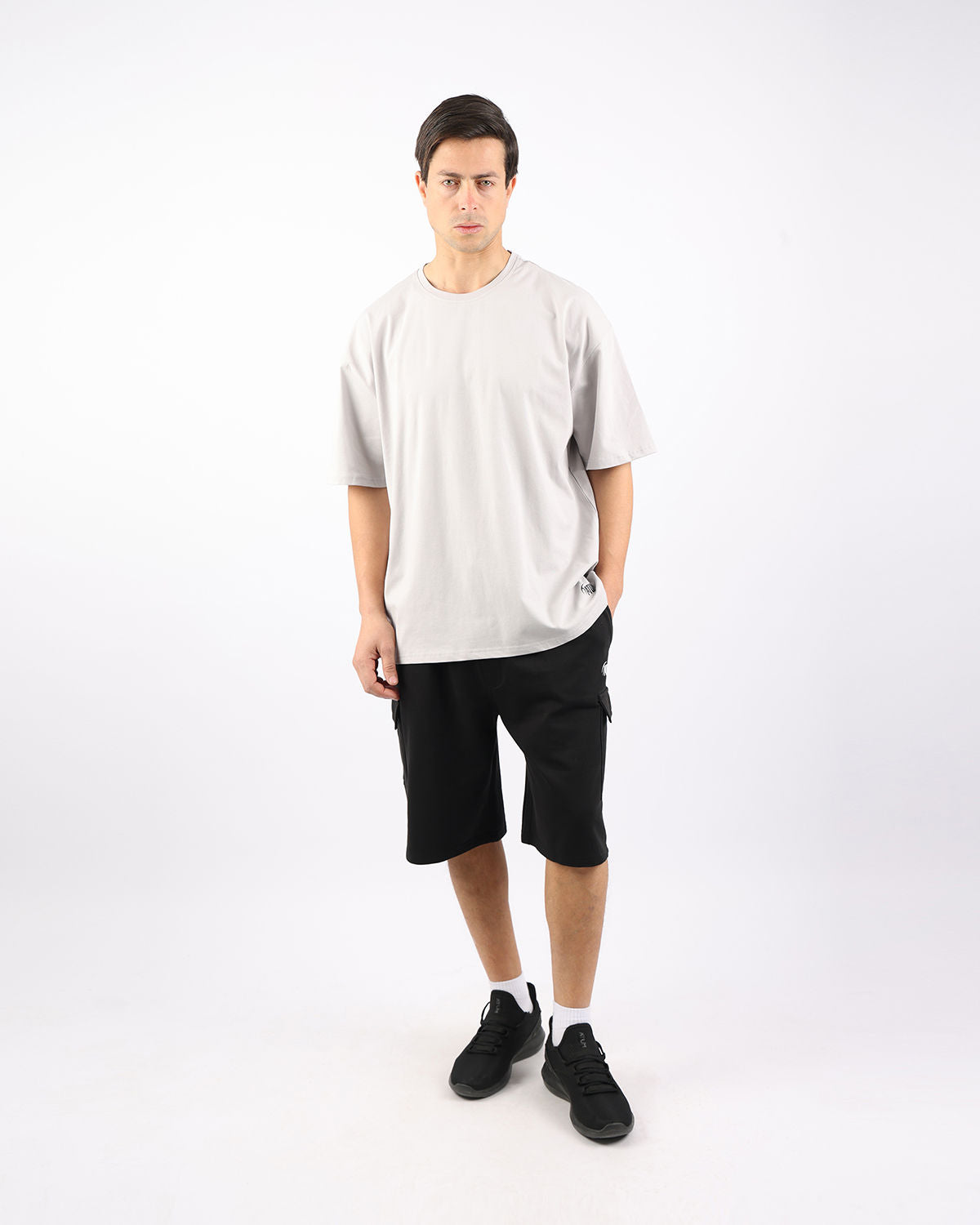 OverSized Basic Men's Light Gray T-Shirt-Atum -84594179