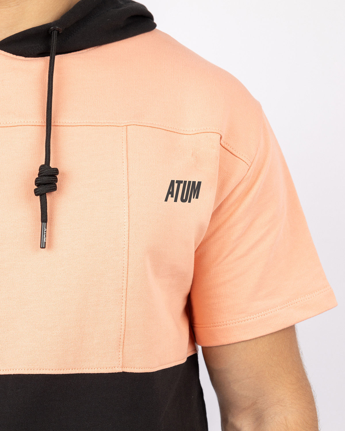 Half Sleeve Coral Hoodie-Atum -37088318