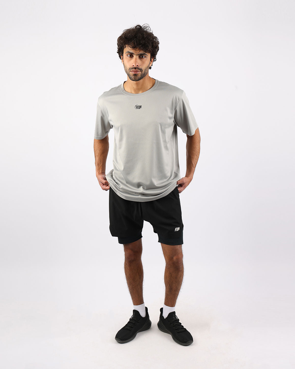 Prime Fit Men's Gray T-Shirt-Atum -46041676