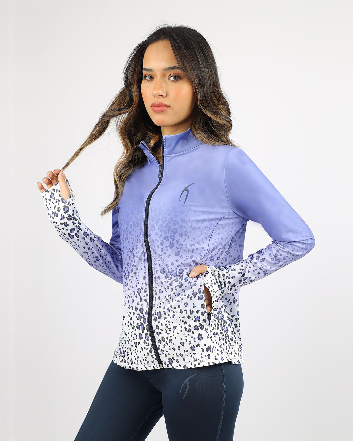 Colored Print Purple Jacket-Atum -24558202