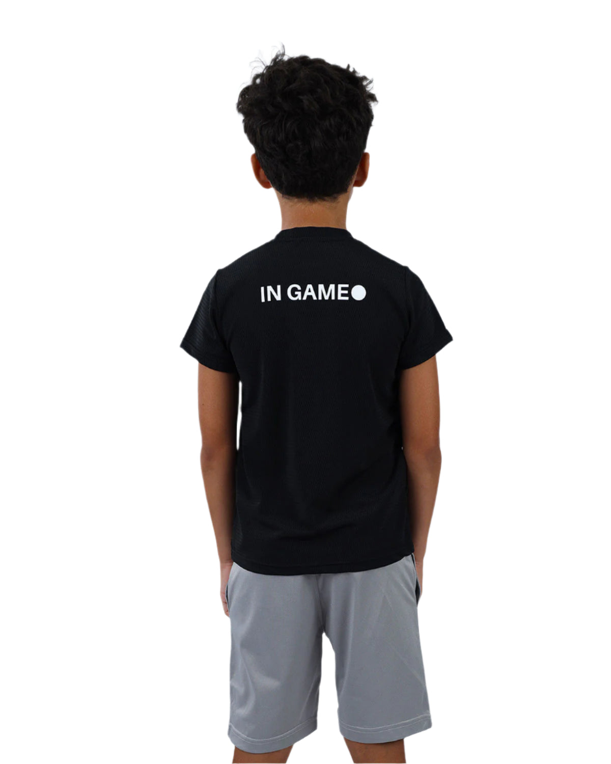 Crew Neck Short Sleeve Black Breathable Top-Atum -99479559