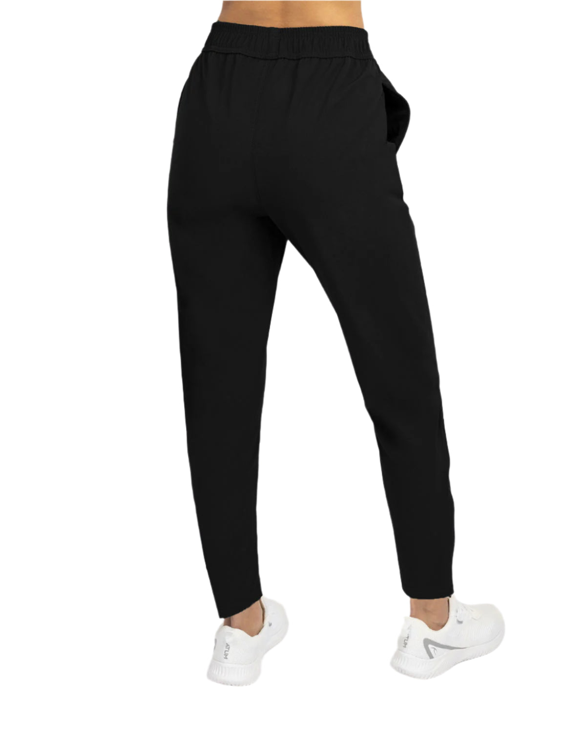 Slit Zipper Black Women's Pants-Atum -94937328