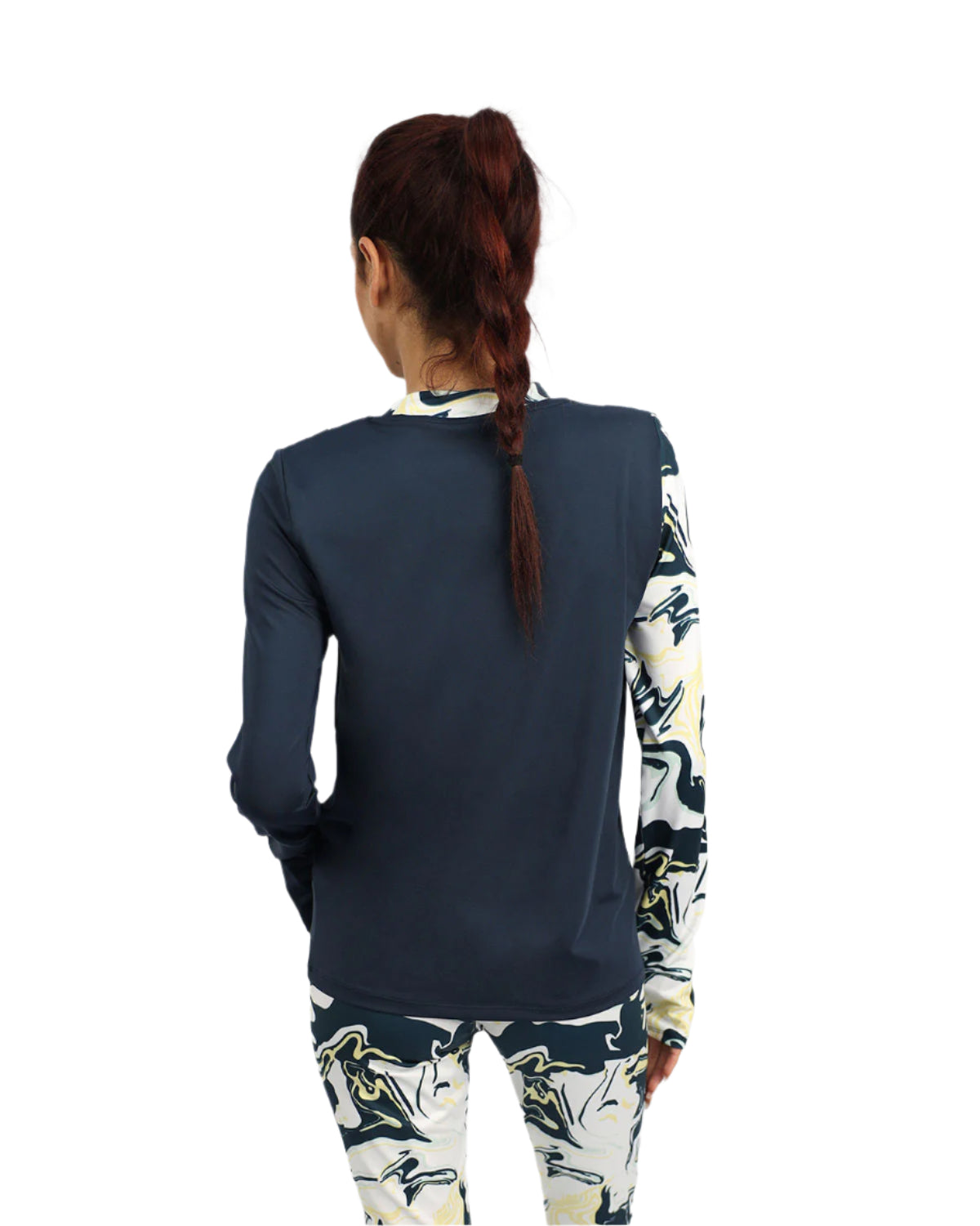 Long Sleeve Women's Navy T-Shirt-Atum -76297619