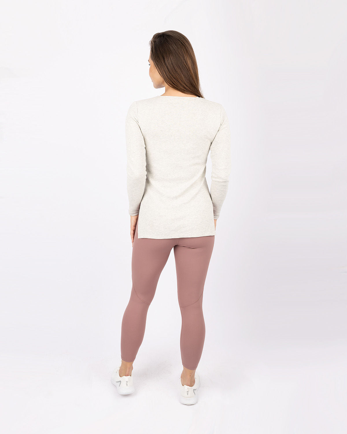 Cotton Rib Long Sleeve Gray T-Shirt-Atum -85771002
