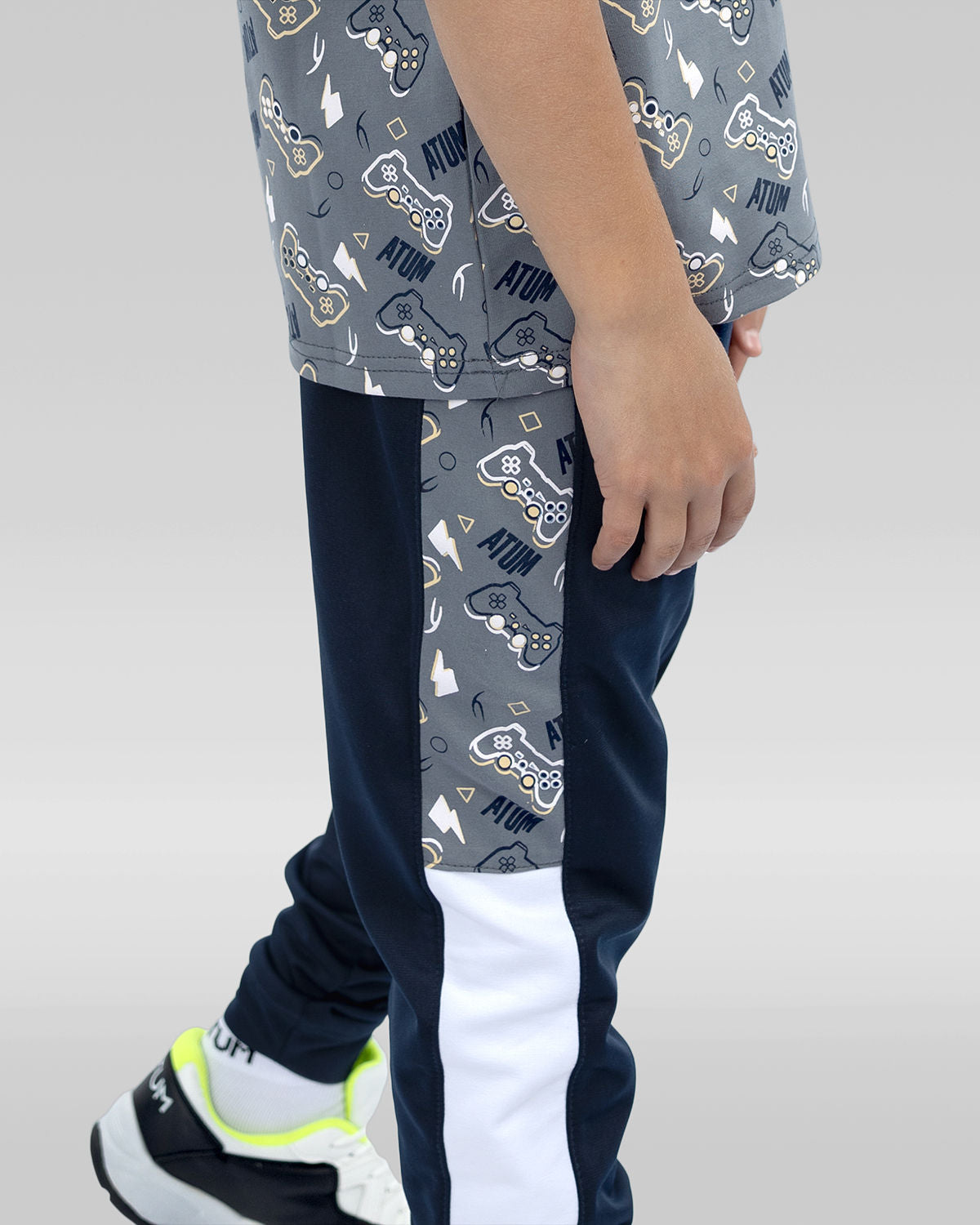 Boy's Graphic Navy Sweatpants-Atum -10273255