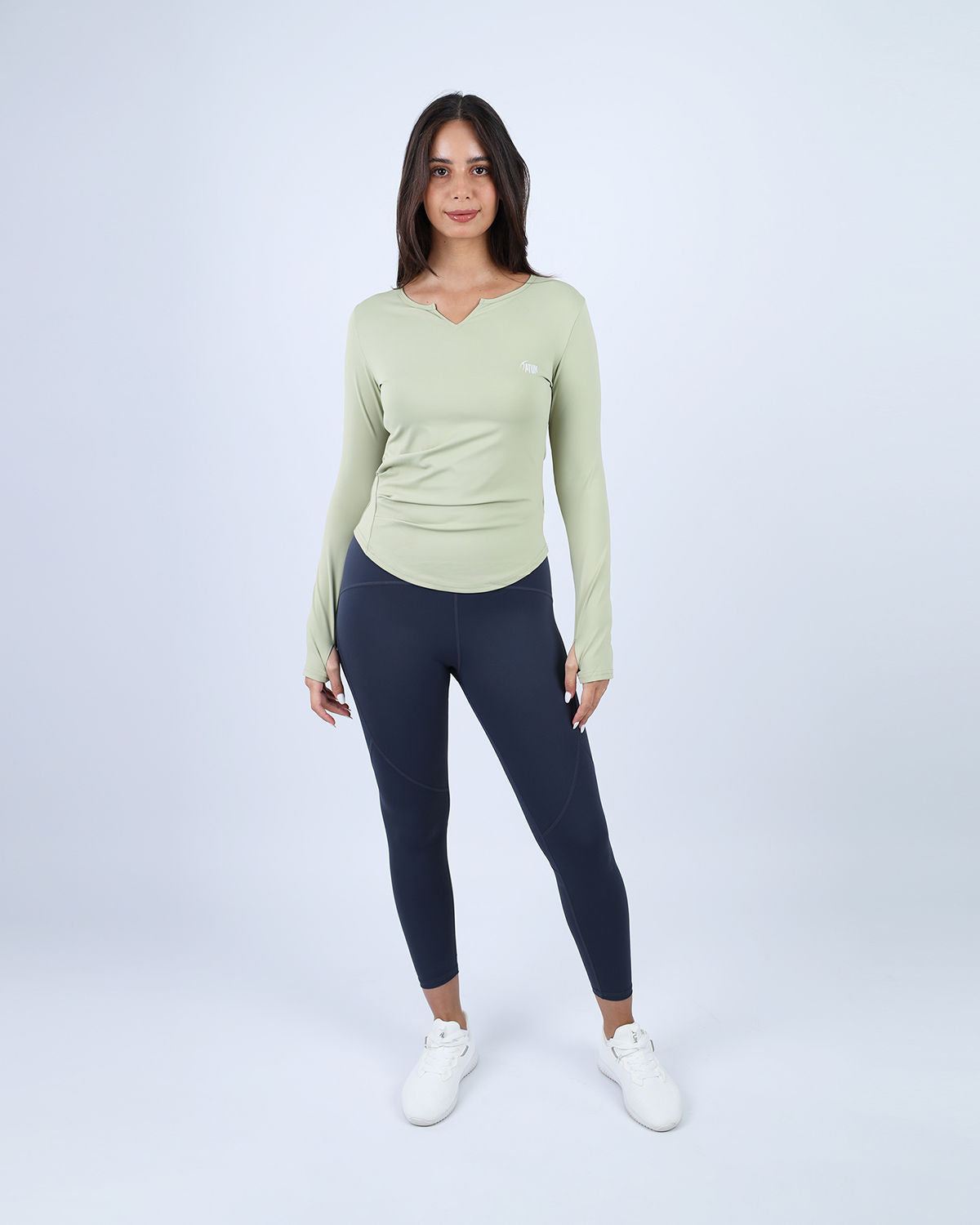 Elegance Women's Green Long-Sleeve Top-Atum -93968183