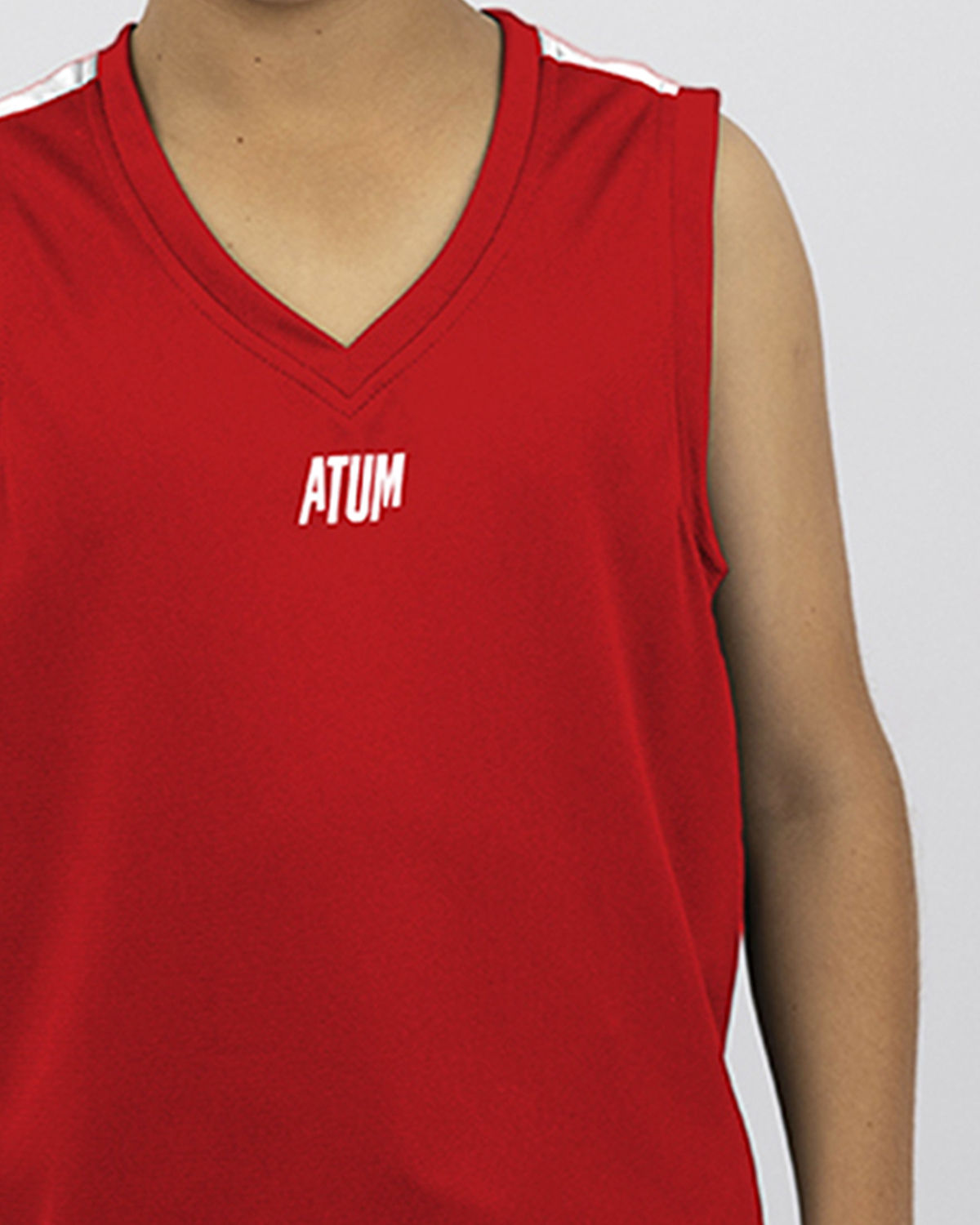 Basic Vneck Red Tank Top-Atum -50071724