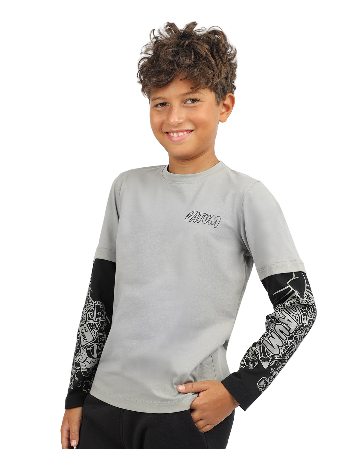 Cotton Boy's Gray T-Shirt-Atum -4707300