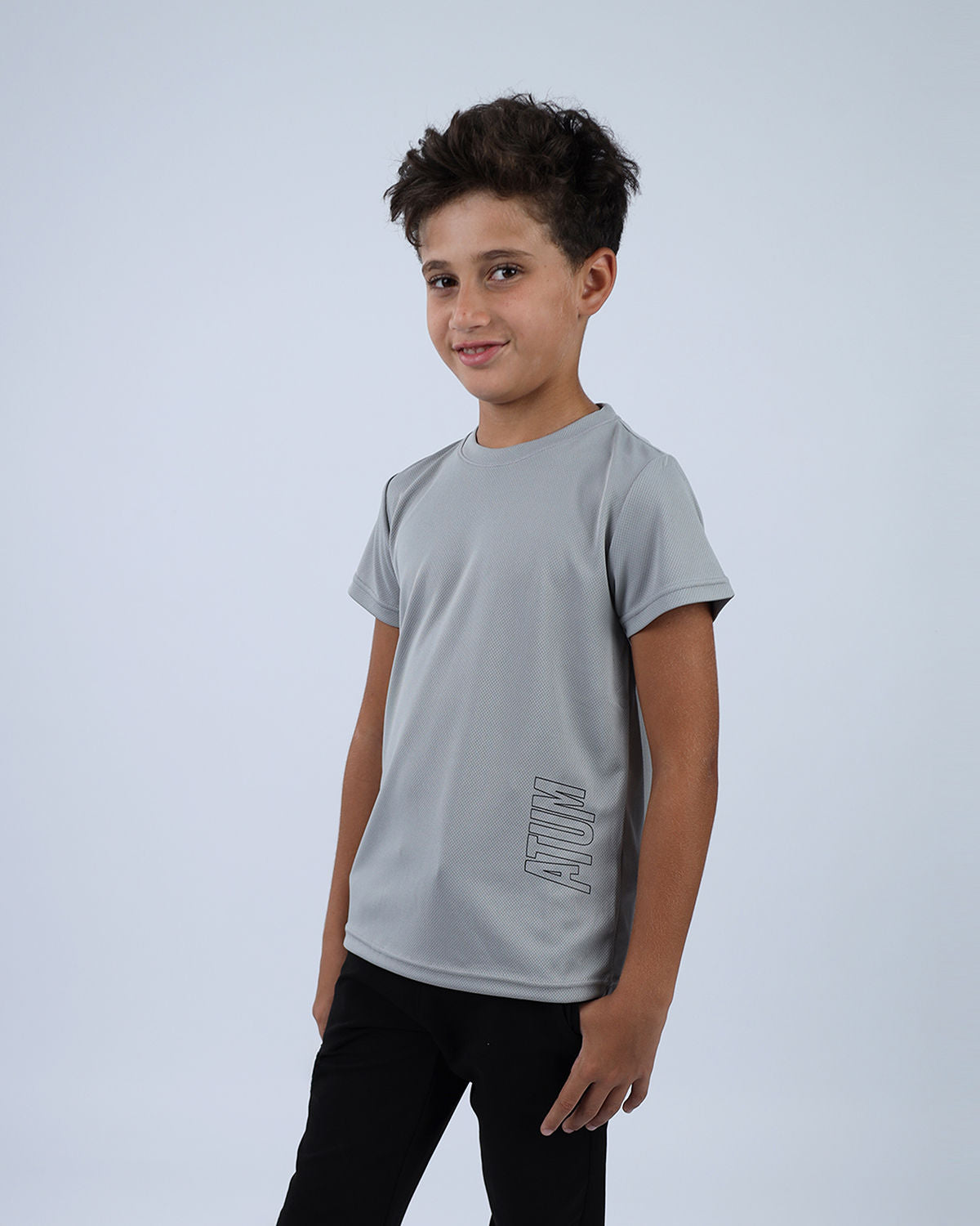 Dri-Fit Boys Basic Gray T-Shirt-Atum -1468157