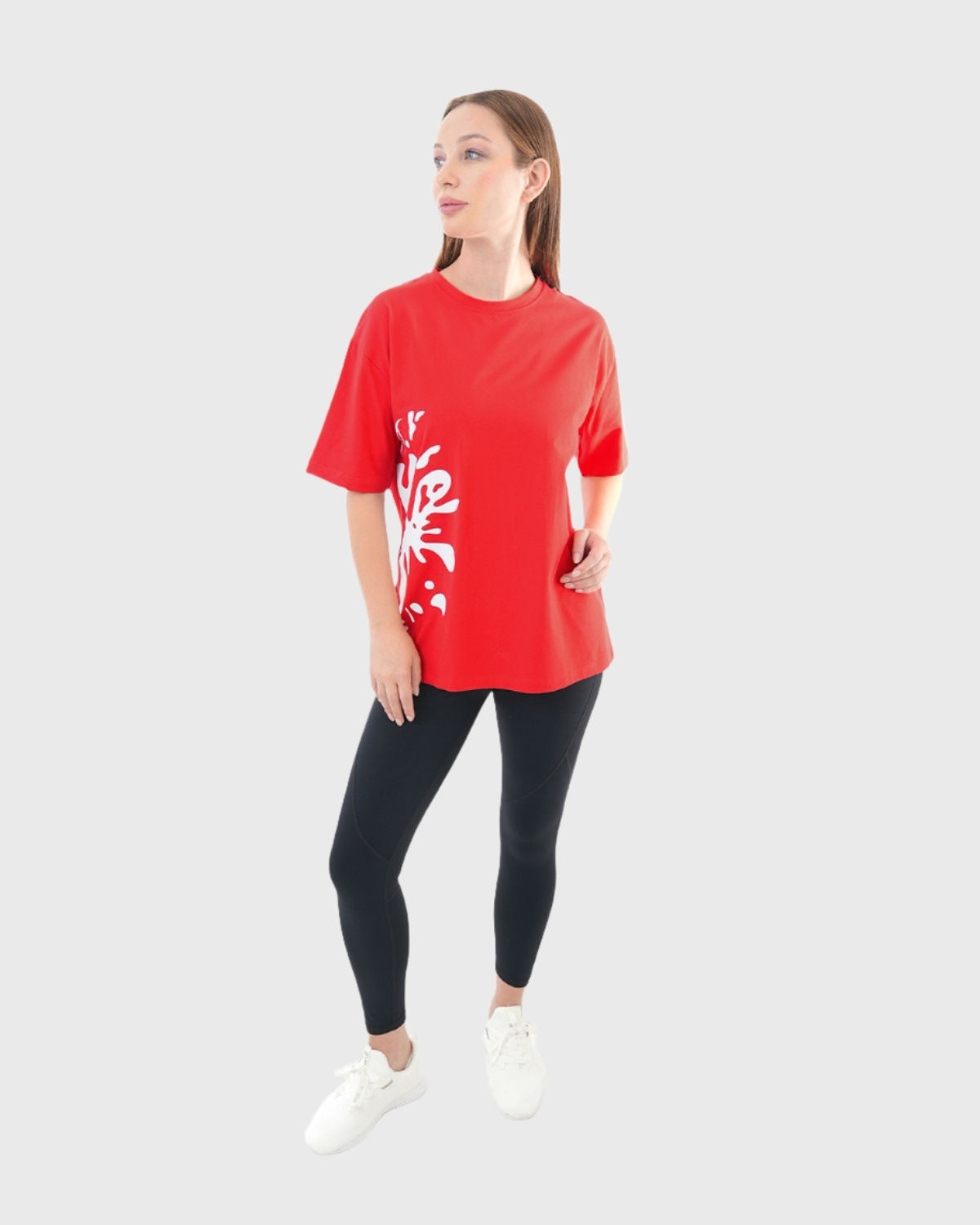 Oversized Splash Red T-Shirt-Atum -30877535
