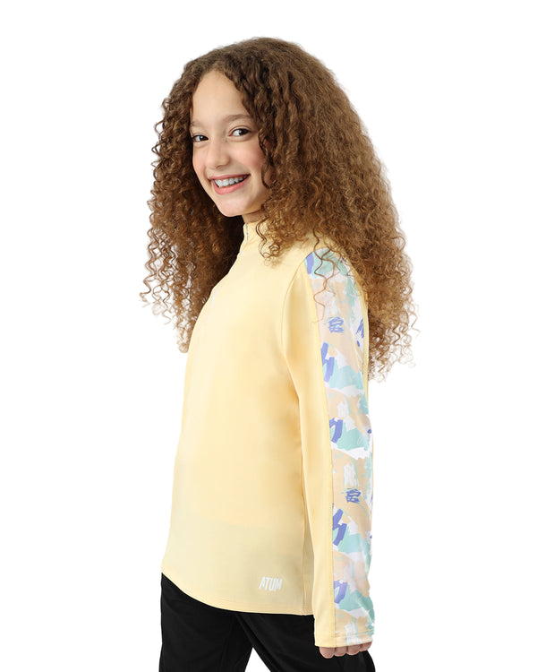 Long Sleeves Girl's Yellow Top-Atum -33813531