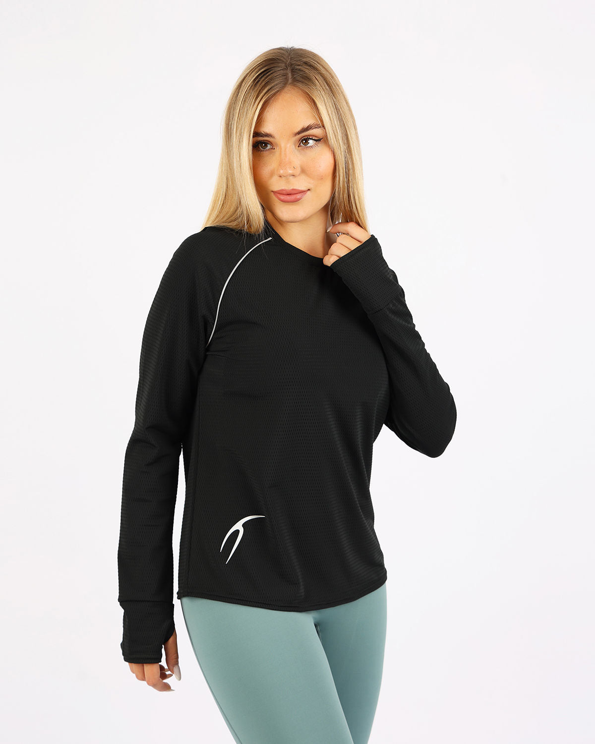 Long-Sleeve Training Black Top-Atum -91857975