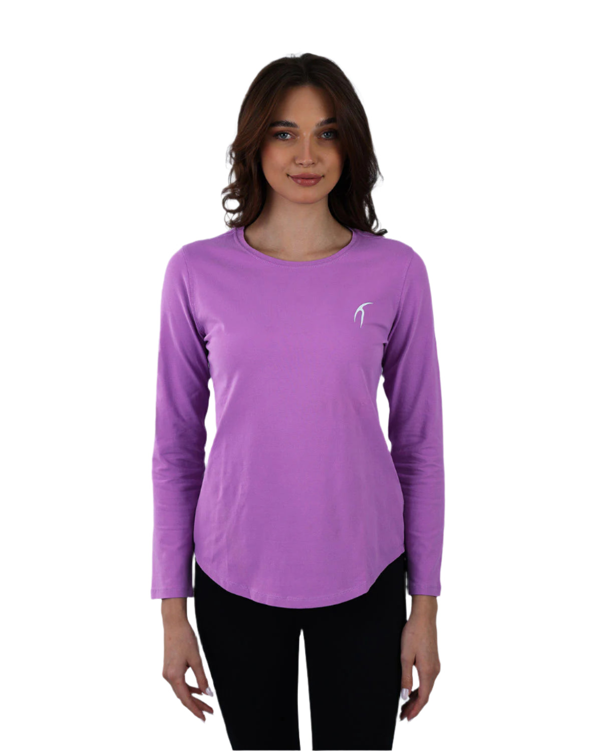 Basic Long Sleeve Lavender T-Shirt-Atum -65647715
