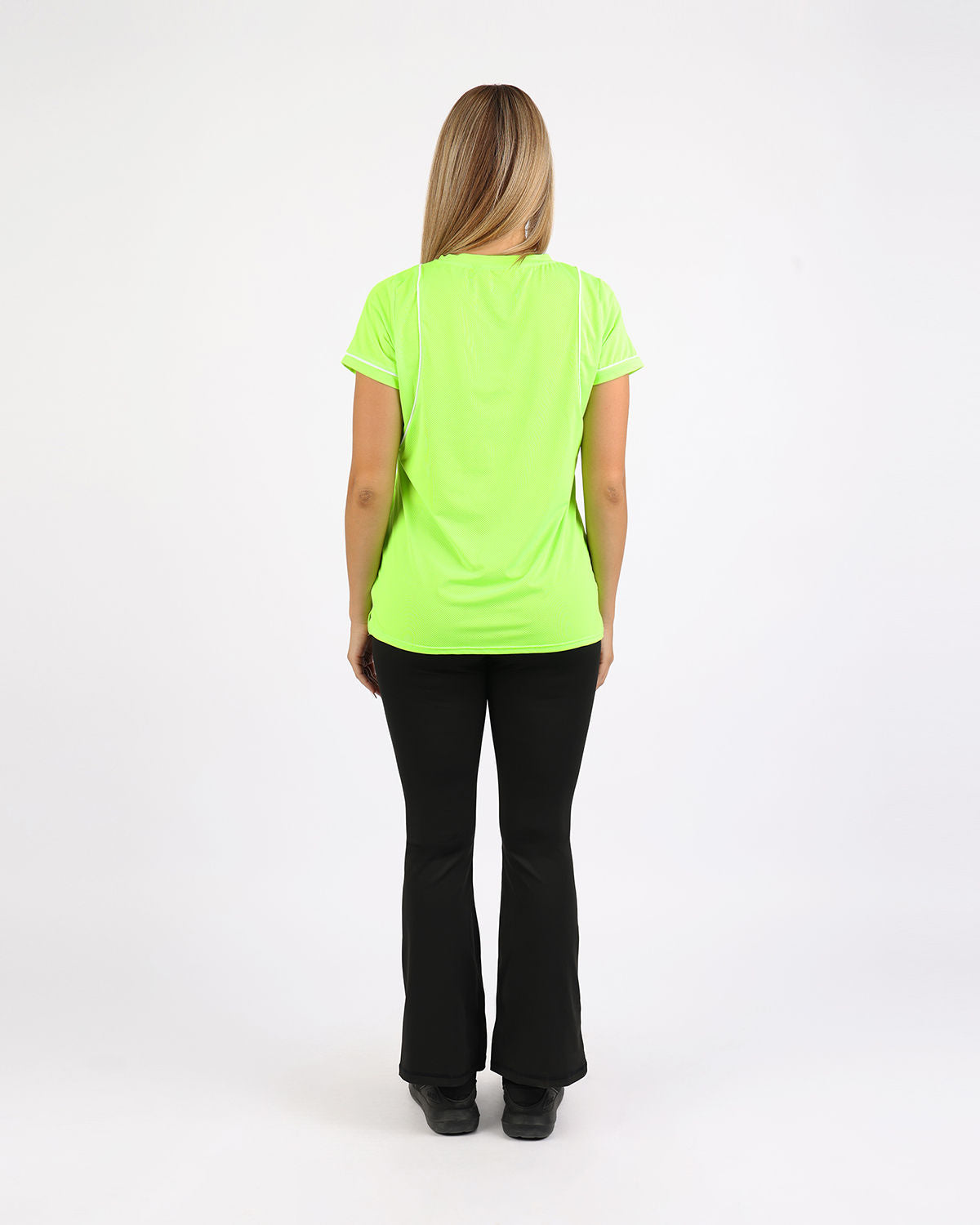 Short-Sleeve Breathable Lime Green Mesh Top-Atum -76345273