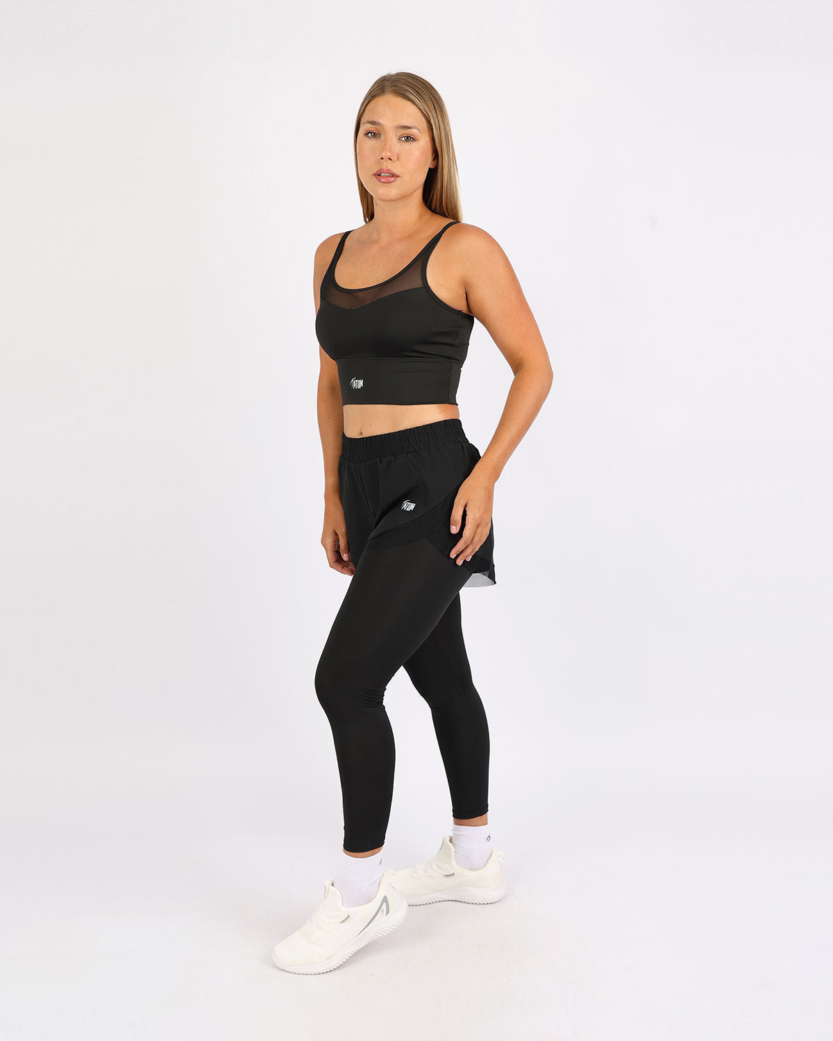 Pocket Wave Skort Black Leggings-Atum -76973260