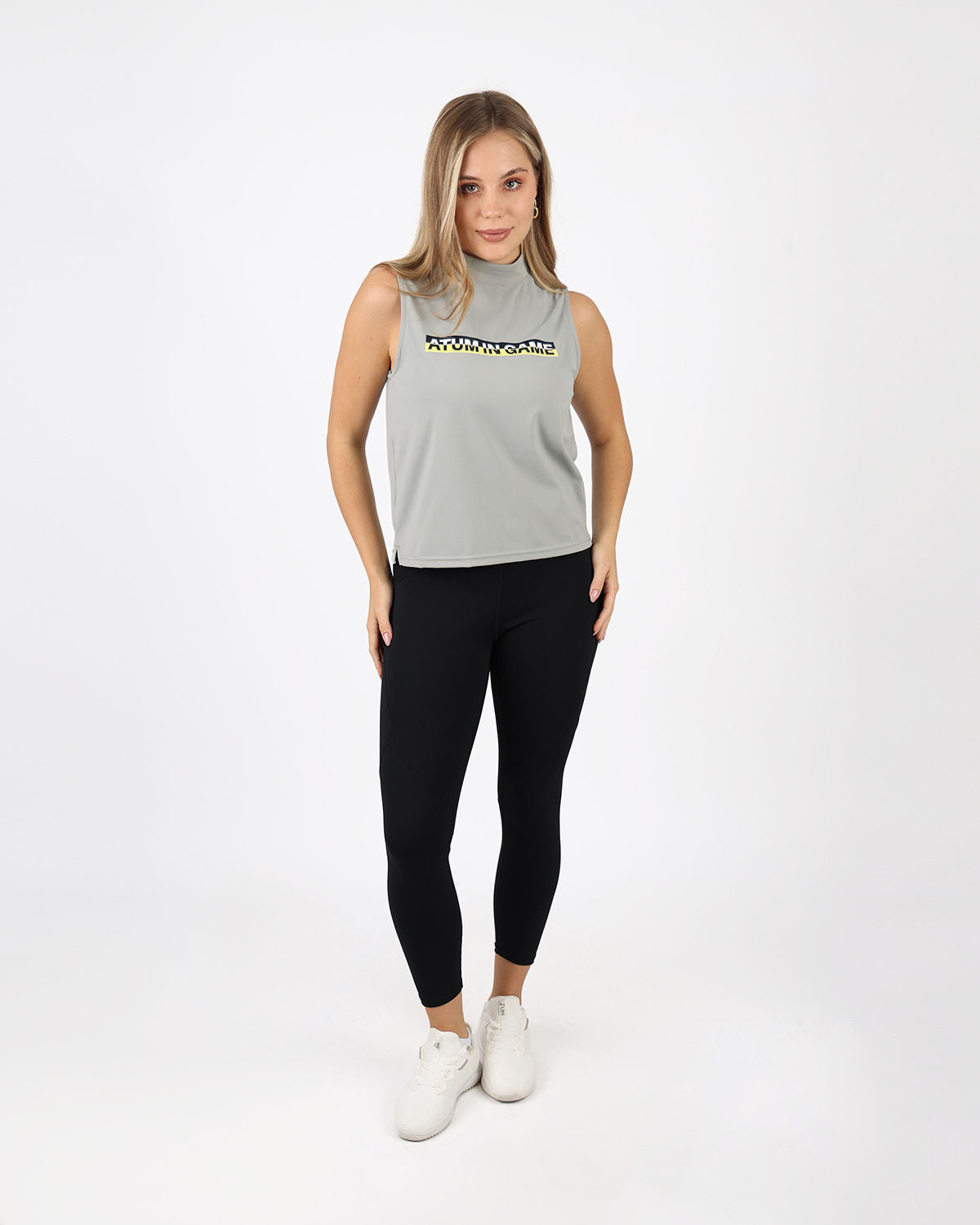 Sleeveless Training Gray Tank Top-Atum -89054487