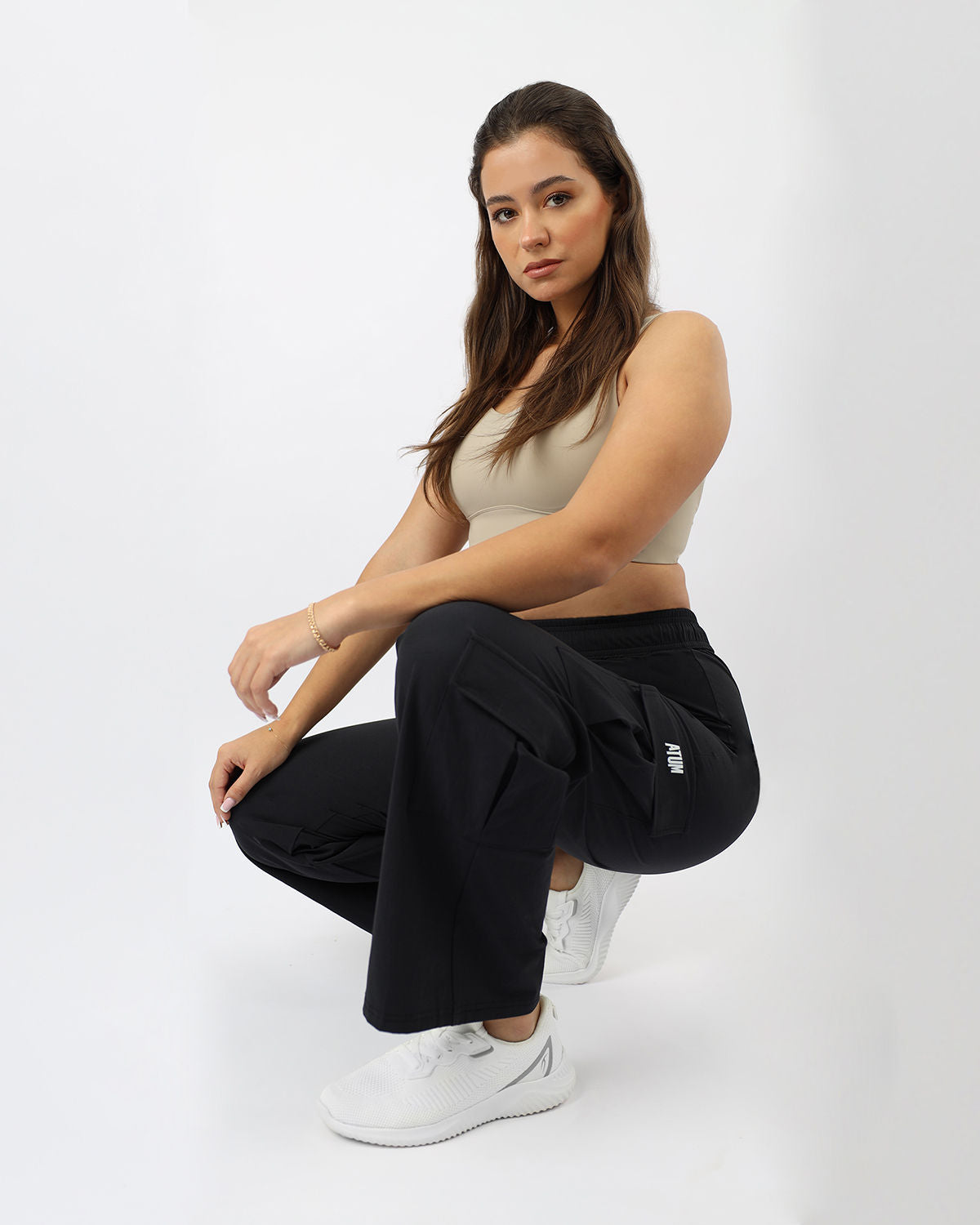 Women's Cargo Navy Pants-Atum -85122623