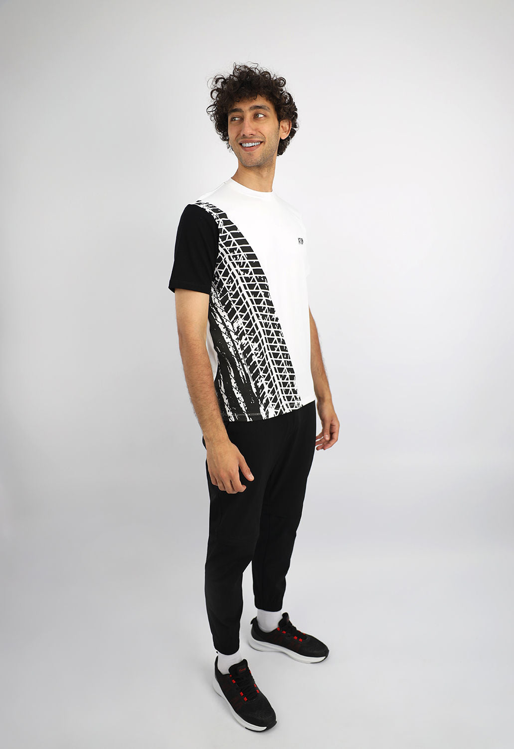 Futuristic Crew-Neck White T-Shirt-Atum -72994469