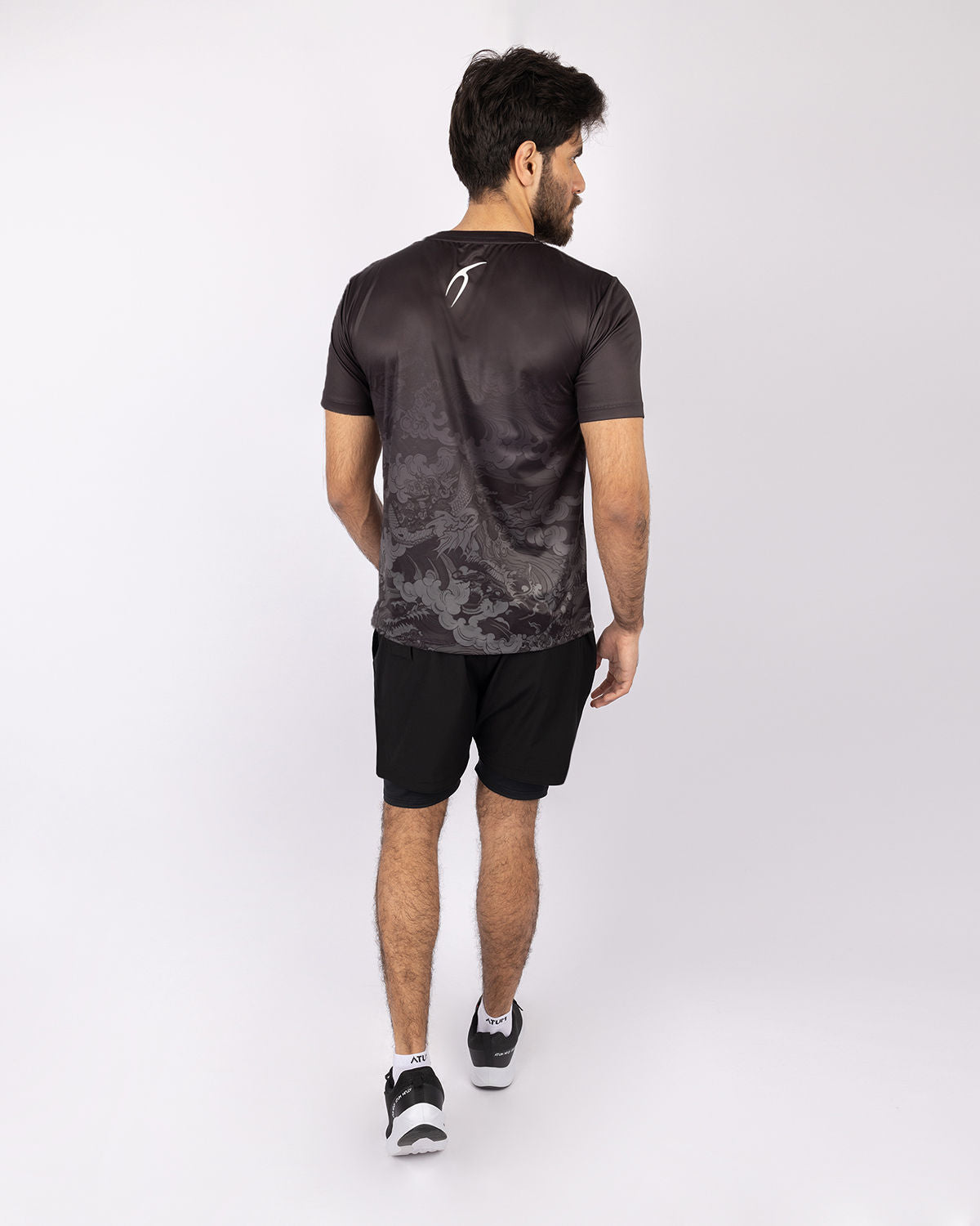 Round Printed Black T-Shirt-Atum -32207846