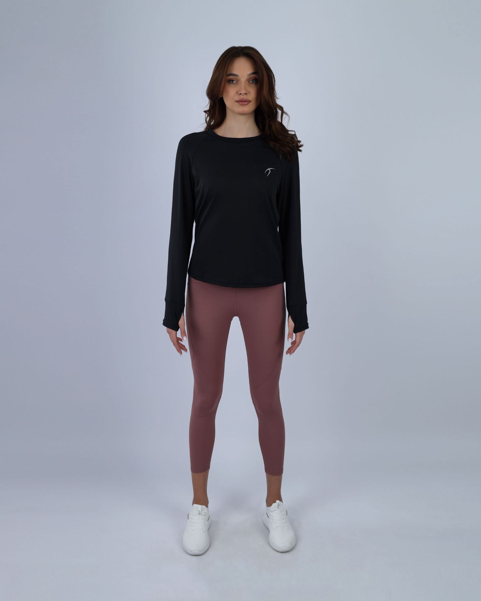 Slim Long Sleeve Black Printed Top-Atum -56957227
