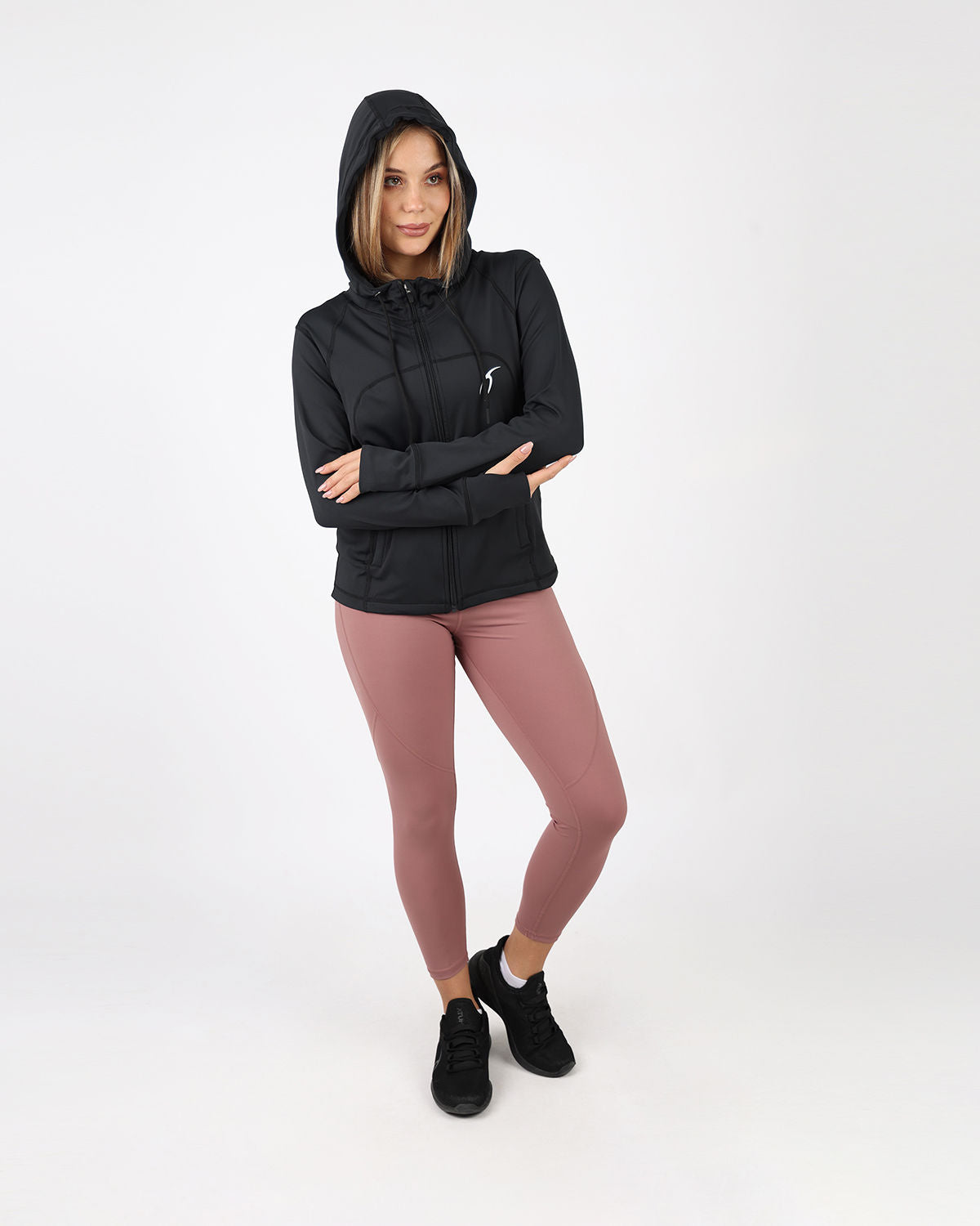 Power-Up Hooded Black Jacket-Atum -25742951