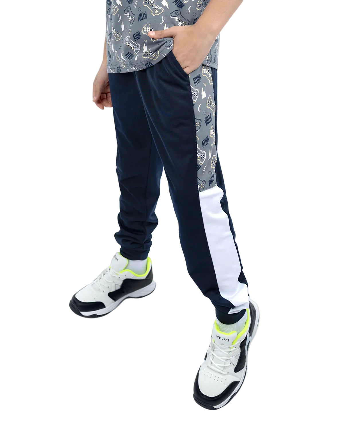 Boy's Graphic Navy Sweatpants-Atum -50868896