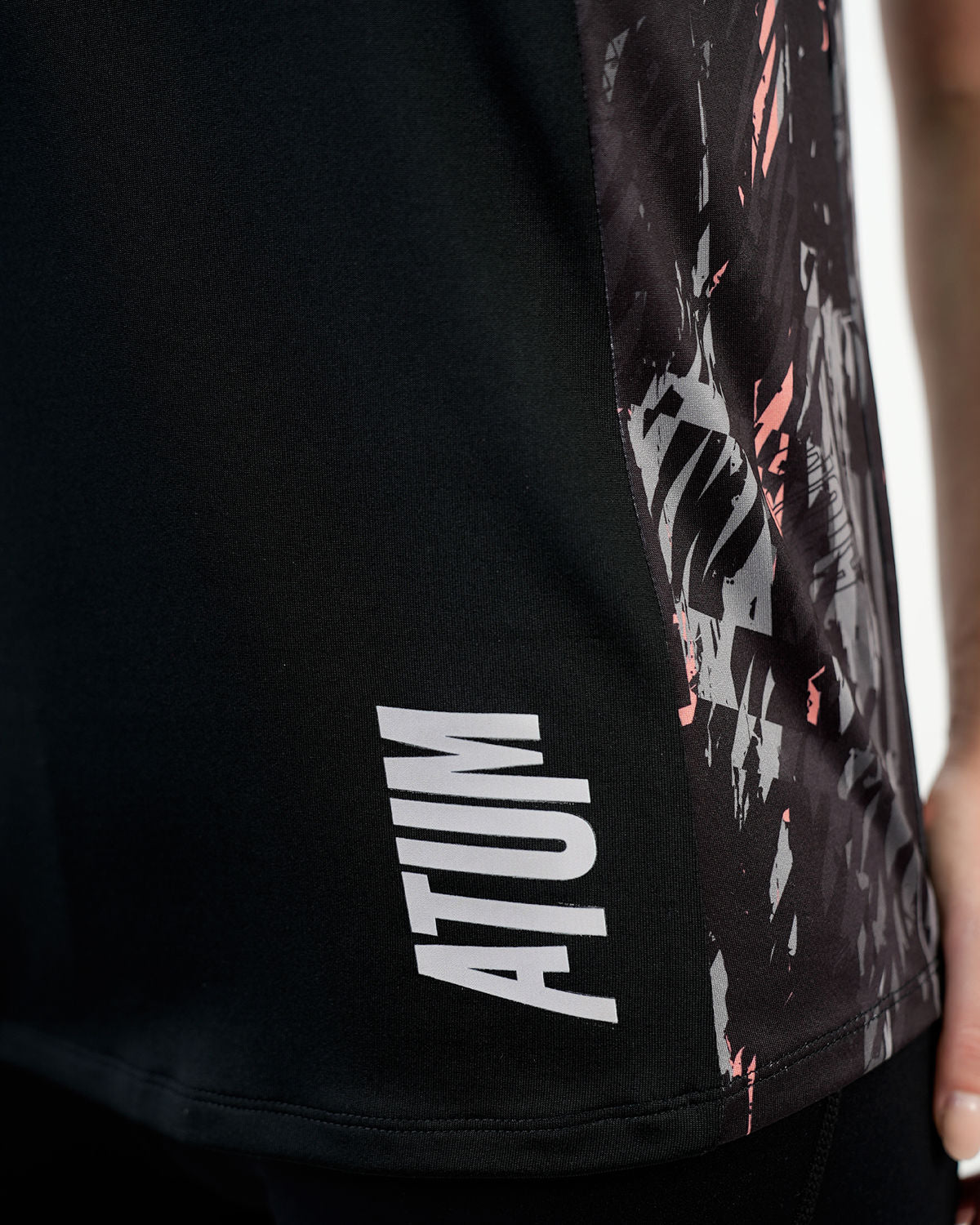 Marble Printed Black Tank Top-Atum -42430039