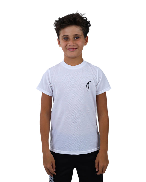Crew Neck Short Sleeve White Breathable Top-Atum -42489943