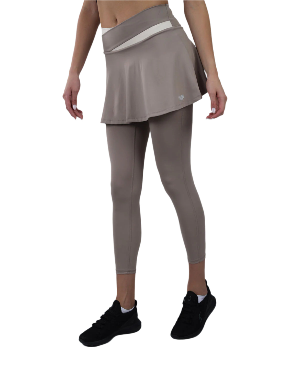 Flexi Flair Skirted Coffee Leggings-Atum -19135071