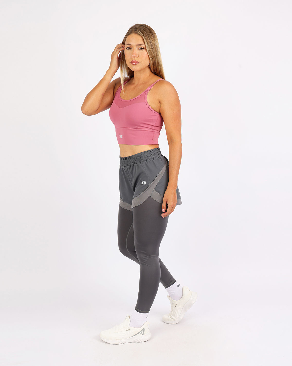 Pocket Wave Skort Gray Leggings-Atum -95340142
