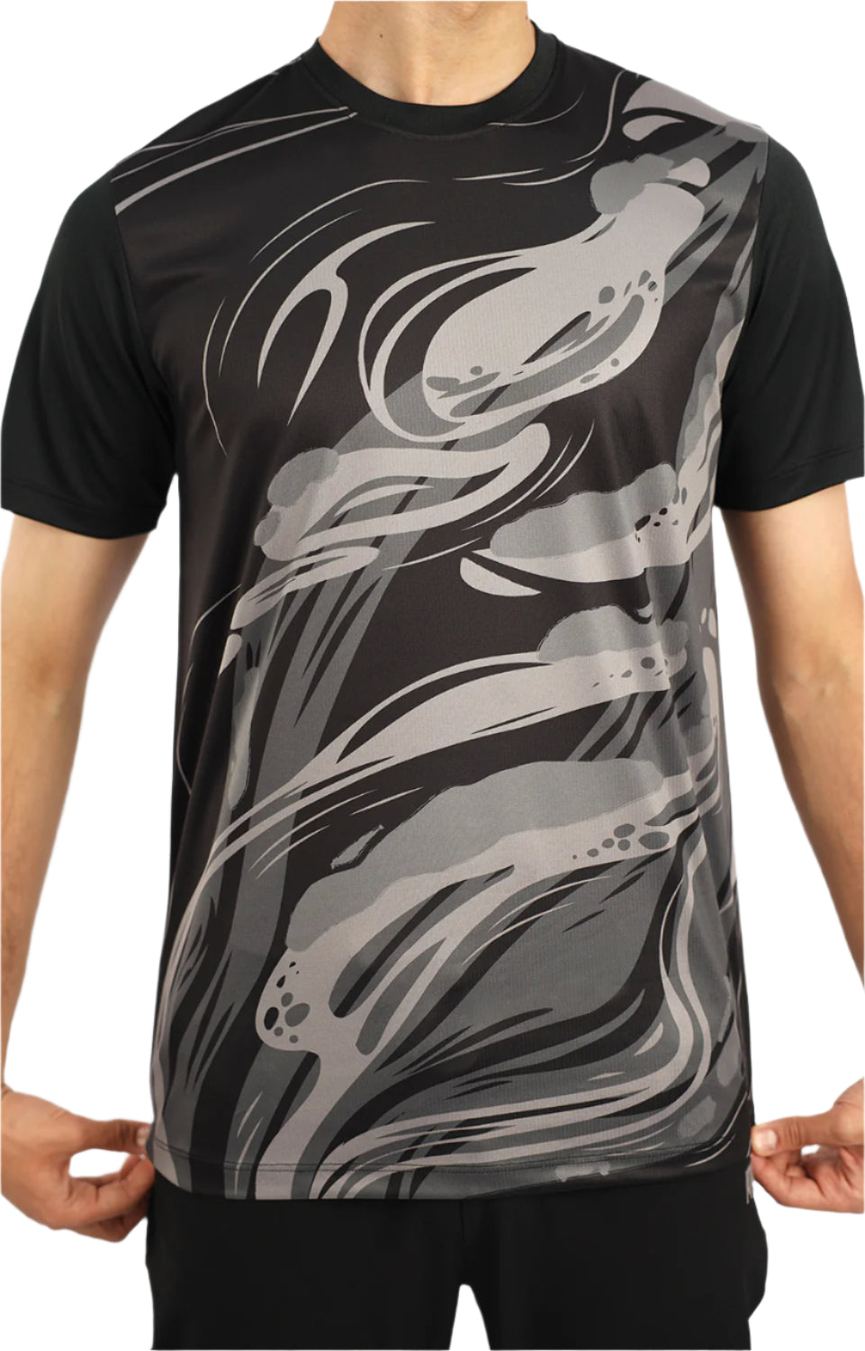 Men's Crew-Neck Black T-Shirt-Atum -77767133