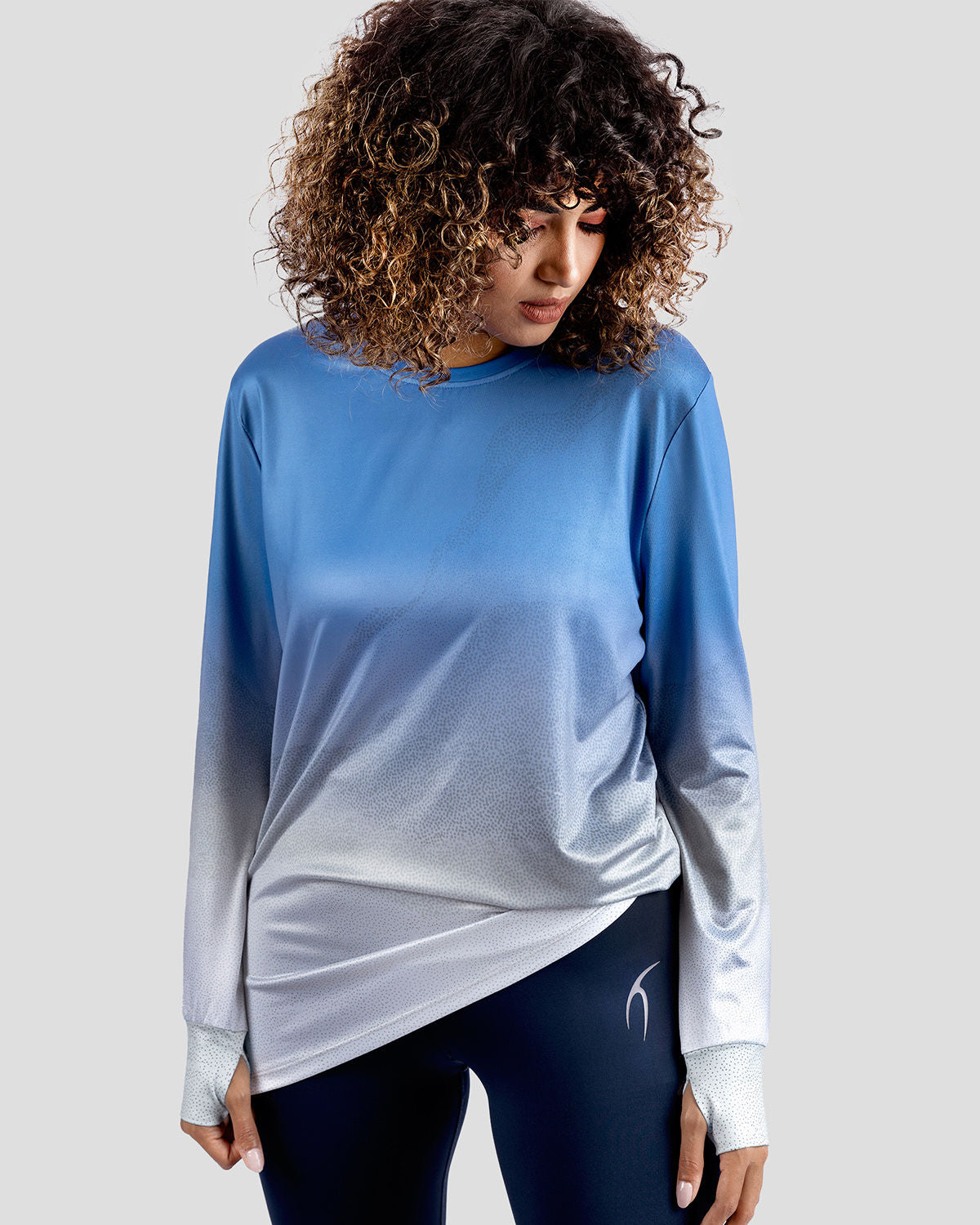 Women's Gradient Blue Top-Atum -34846906